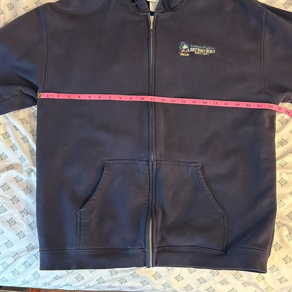 Vintage Navy Blue Disney Walt Disney World Full-Zip Hoodie Cotton-blend Large - Picture 8 of 13